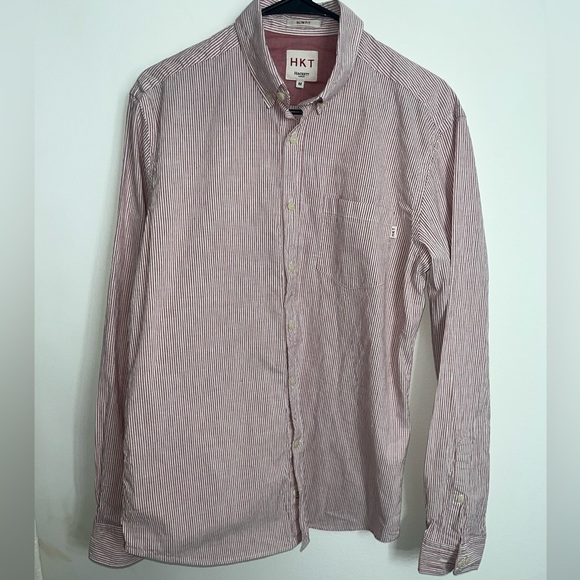 Hackett London Cotton linen blend striped slim fit button down - Picture 9 of 13